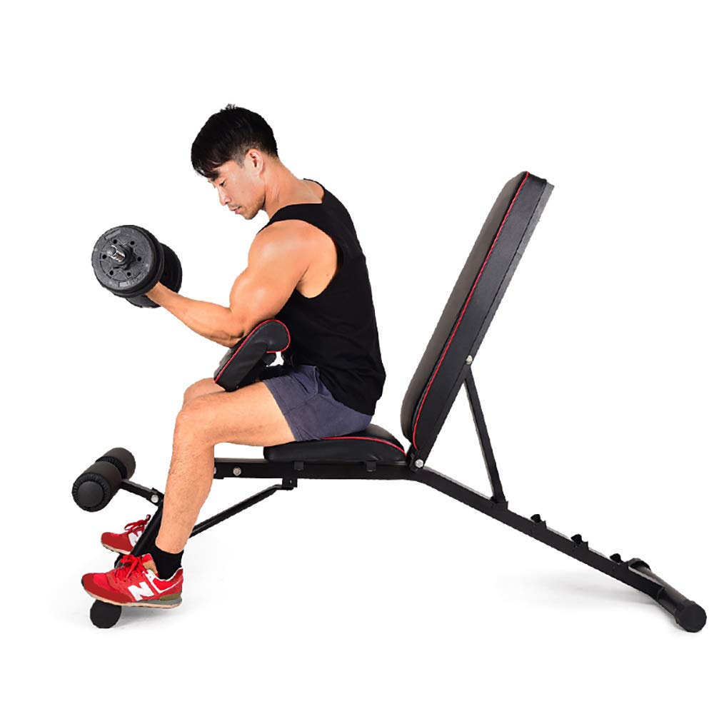 soges Hantelbank Klappbar Trainingsbank Klappbare Deluxe Beinhalterung für Bauchtraining Rückentraining Multifunktions-Hantelbänke für Krafttraining zu Hause, PSBB004-1