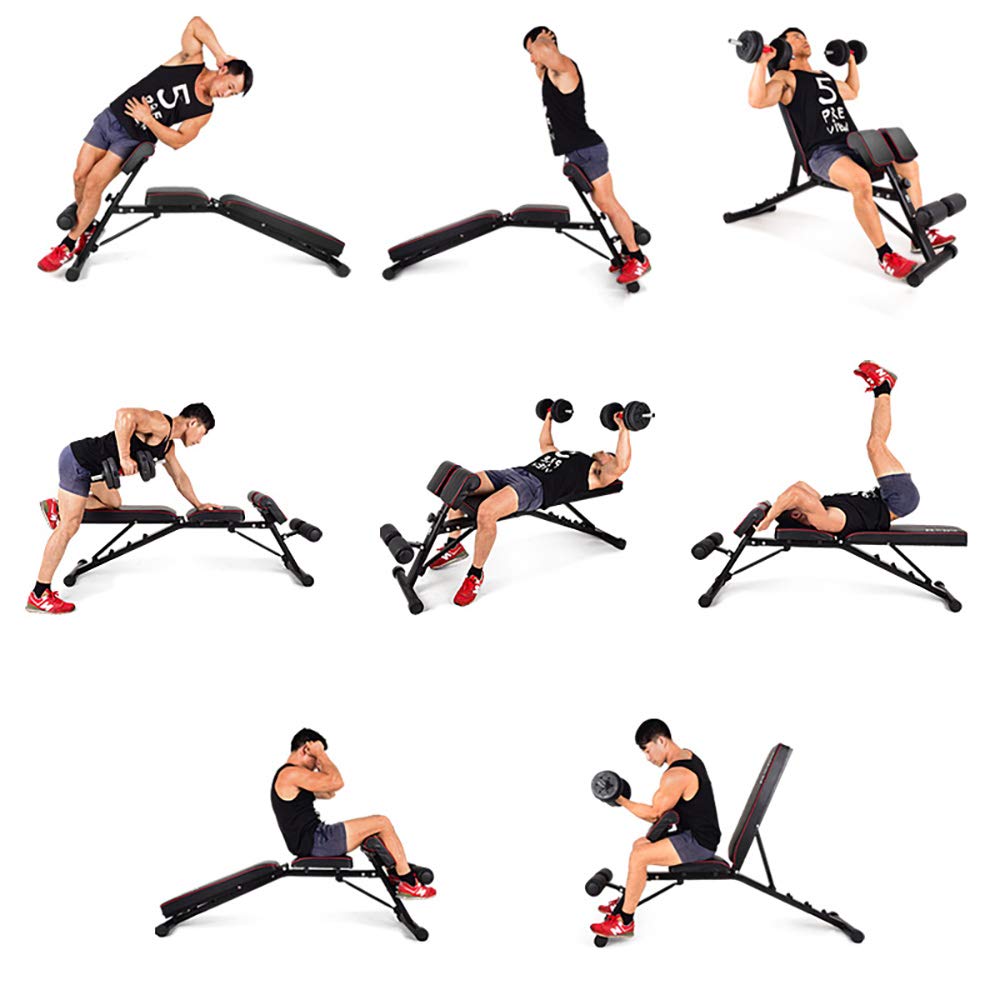 soges Hantelbank Klappbar Trainingsbank Klappbare Deluxe Beinhalterung für Bauchtraining Rückentraining Multifunktions-Hantelbänke für Krafttraining zu Hause, PSBB004-1