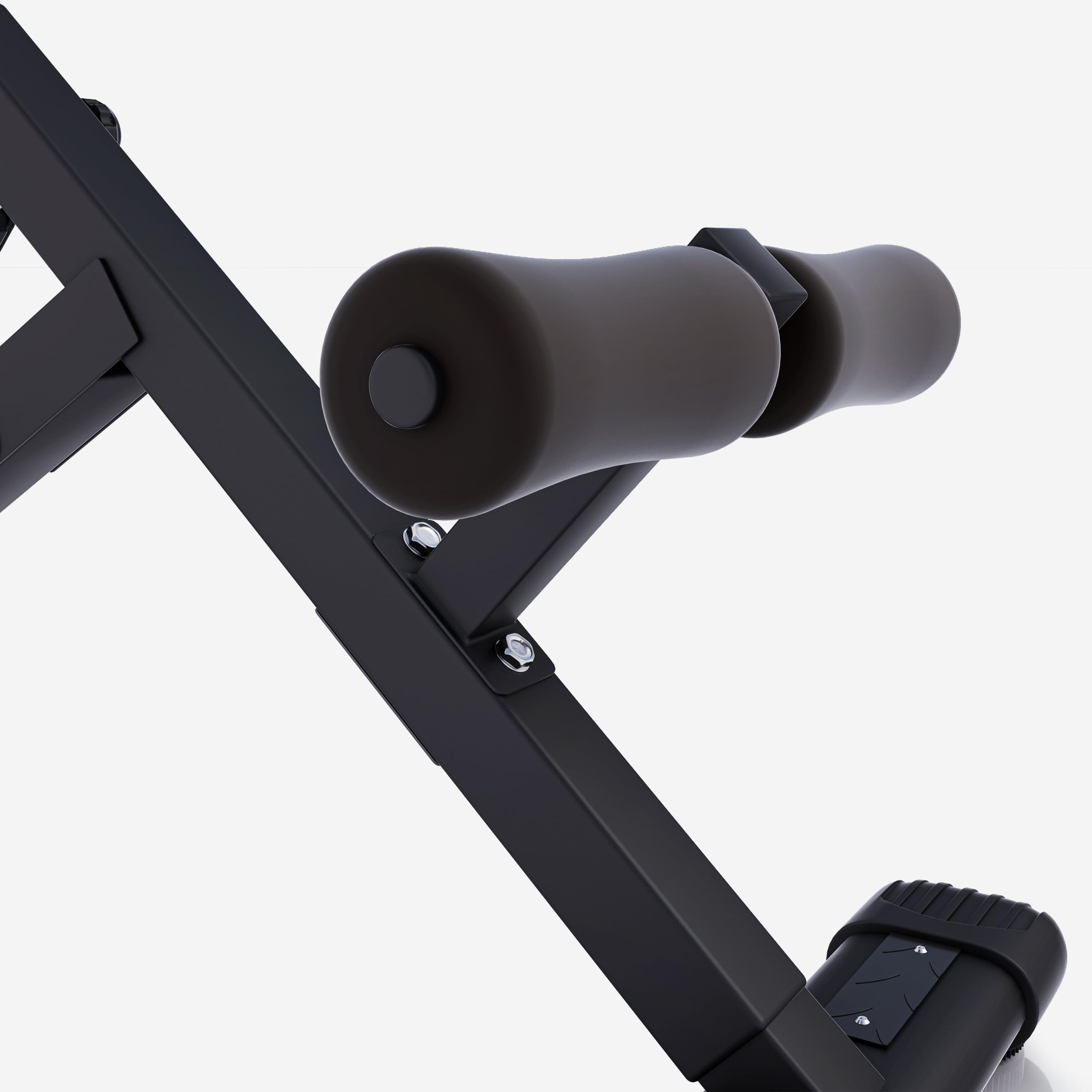 GORILLA SPORTS® Hyperextension Rückentrainer - 5-fach Verstellbar, Klappbar, mit Beinfixierung, bis 120 kg, Schwarz/Weiß - Rückenstrecker, Bauchtrainer, Römischer Stuhl, Fitness, Training, Home Gym