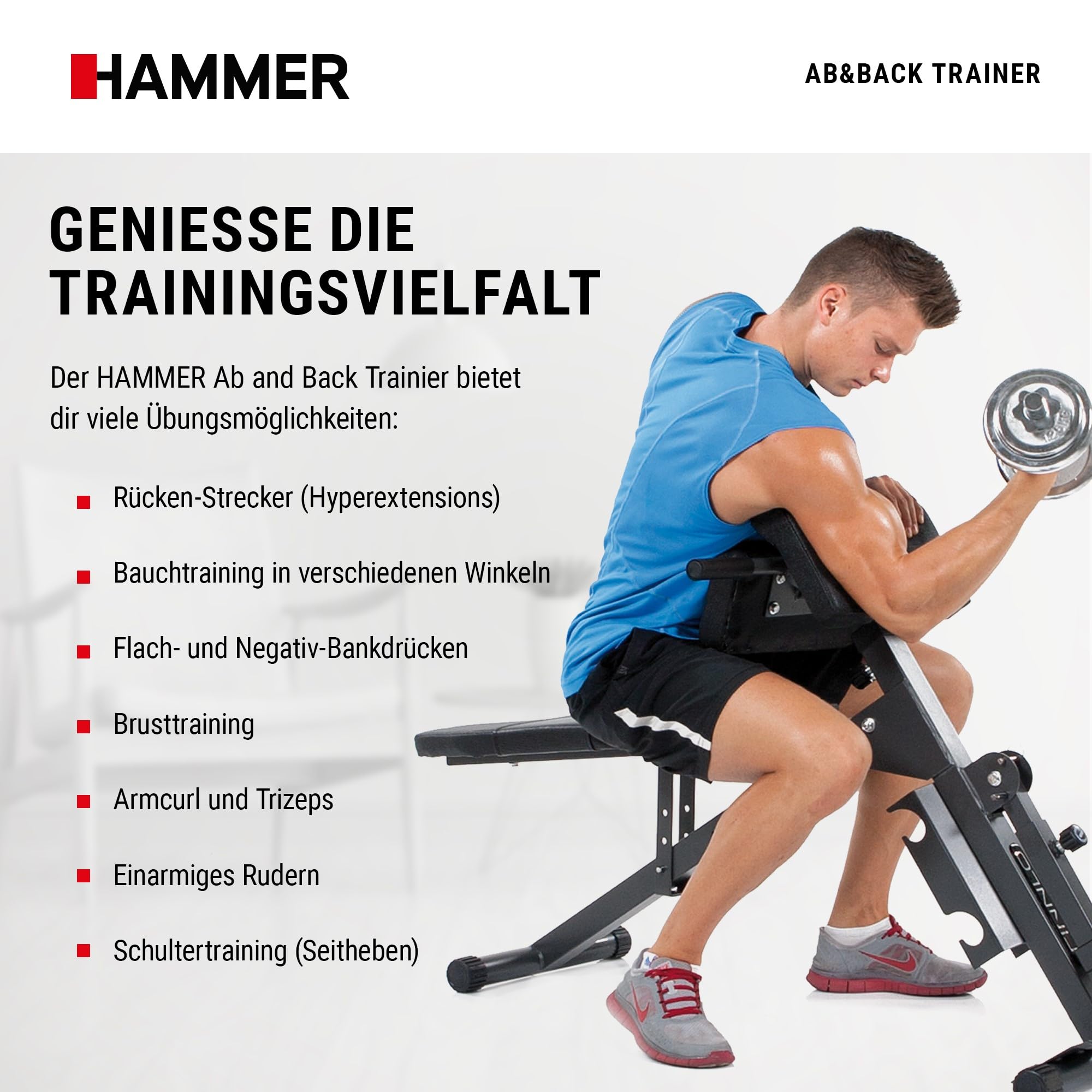 HAMMER Bauch Rückentrainer Ab And Back Trainer Bauch-rückentrainer, schwarz,