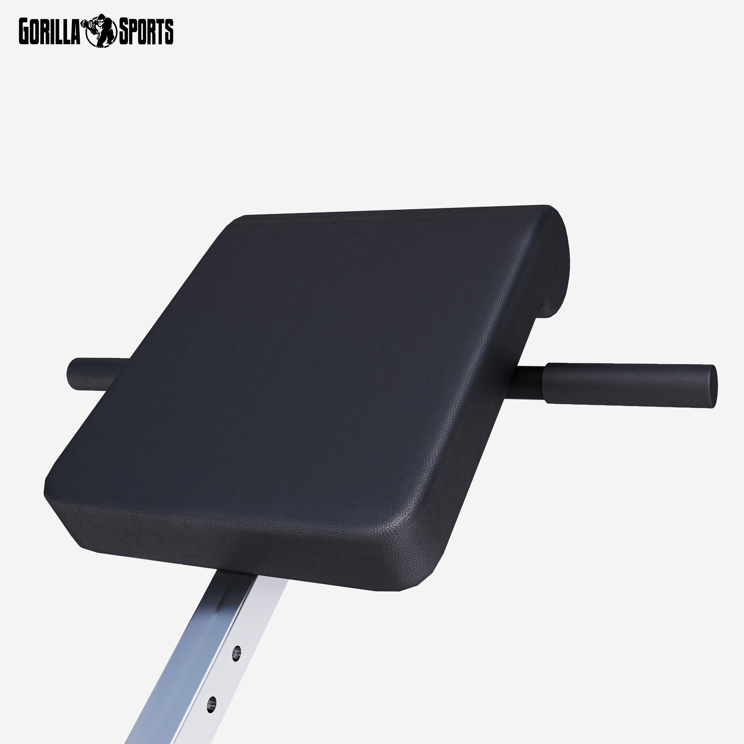 GORILLA SPORTS® Hyperextension Rückentrainer - 5-fach Verstellbar, Klappbar, mit Beinfixierung, bis 120 kg, Schwarz/Weiß - Rückenstrecker, Bauchtrainer, Römischer Stuhl, Fitness, Training, Home Gym