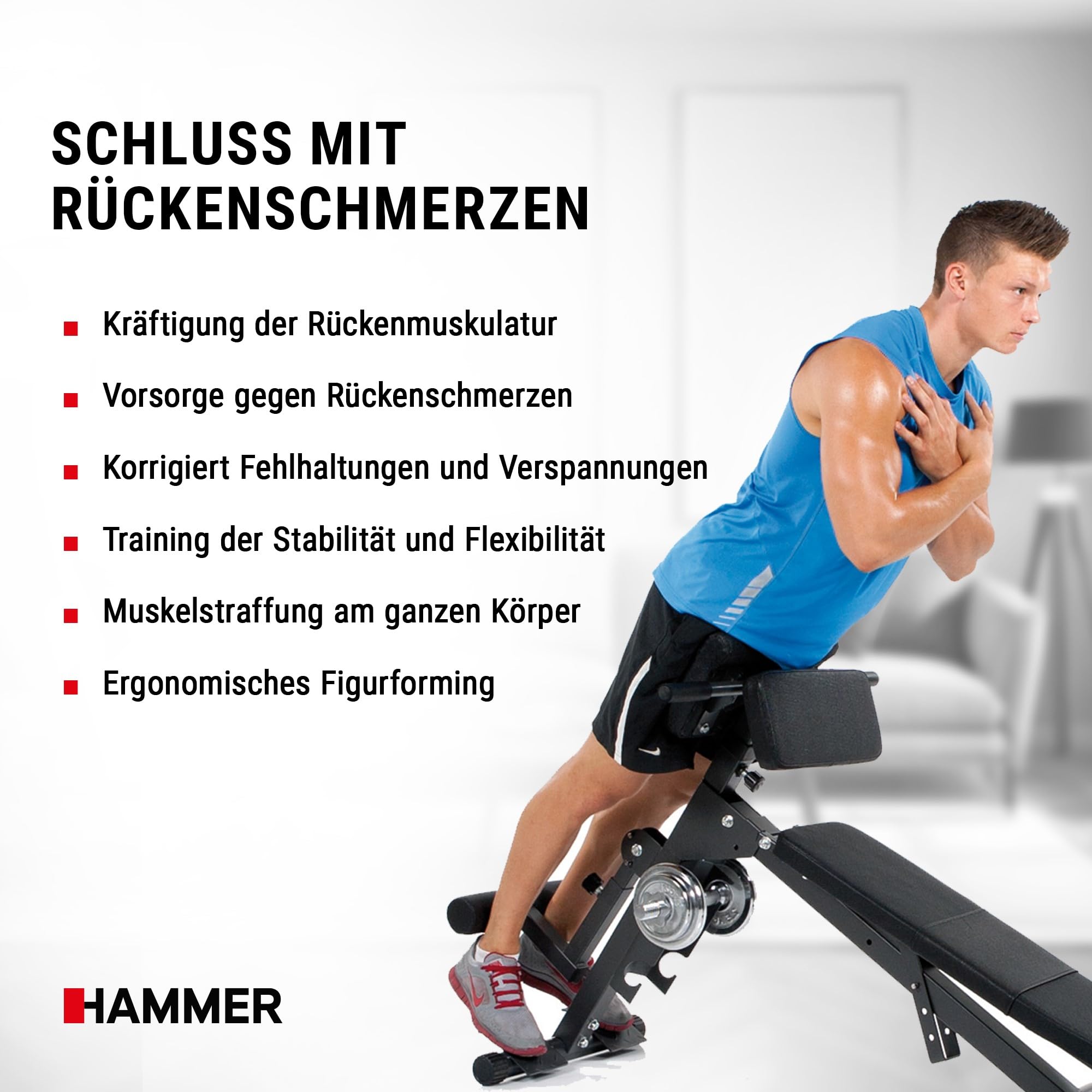HAMMER Bauch Rückentrainer Ab And Back Trainer Bauch-rückentrainer, schwarz,