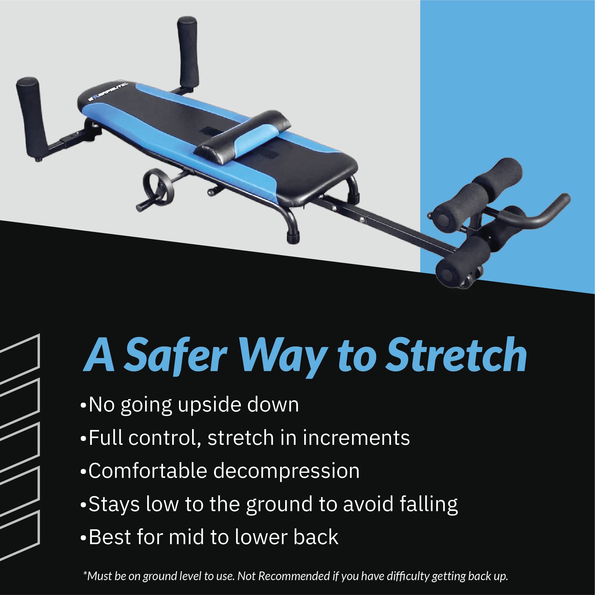 Exerpeutic Back Stretch Traction Inversions Tisch mit 136kg Gewichtskapazität, sehr Platz sparend