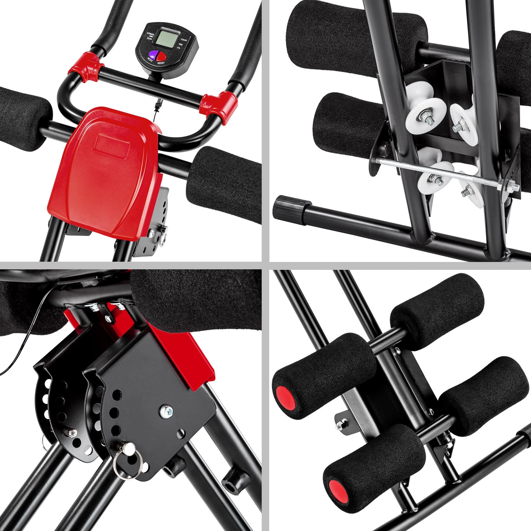 TecTake Bauchtrainer Rückentrainer AB Trainer mit Trainingscomputer | faltbar